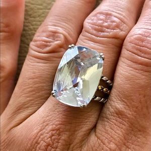 Cable Cubic Ziconia Ring statement ring